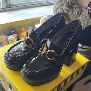 Chic Black and Gold Platform Shoes